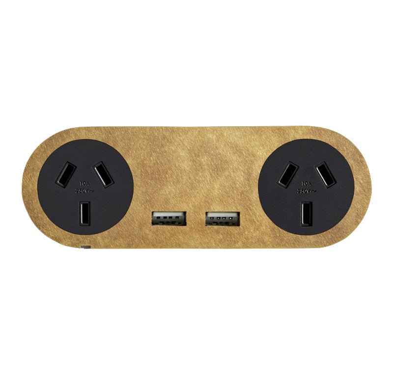 13 Carbon Double Outlet USB-A Faceplate