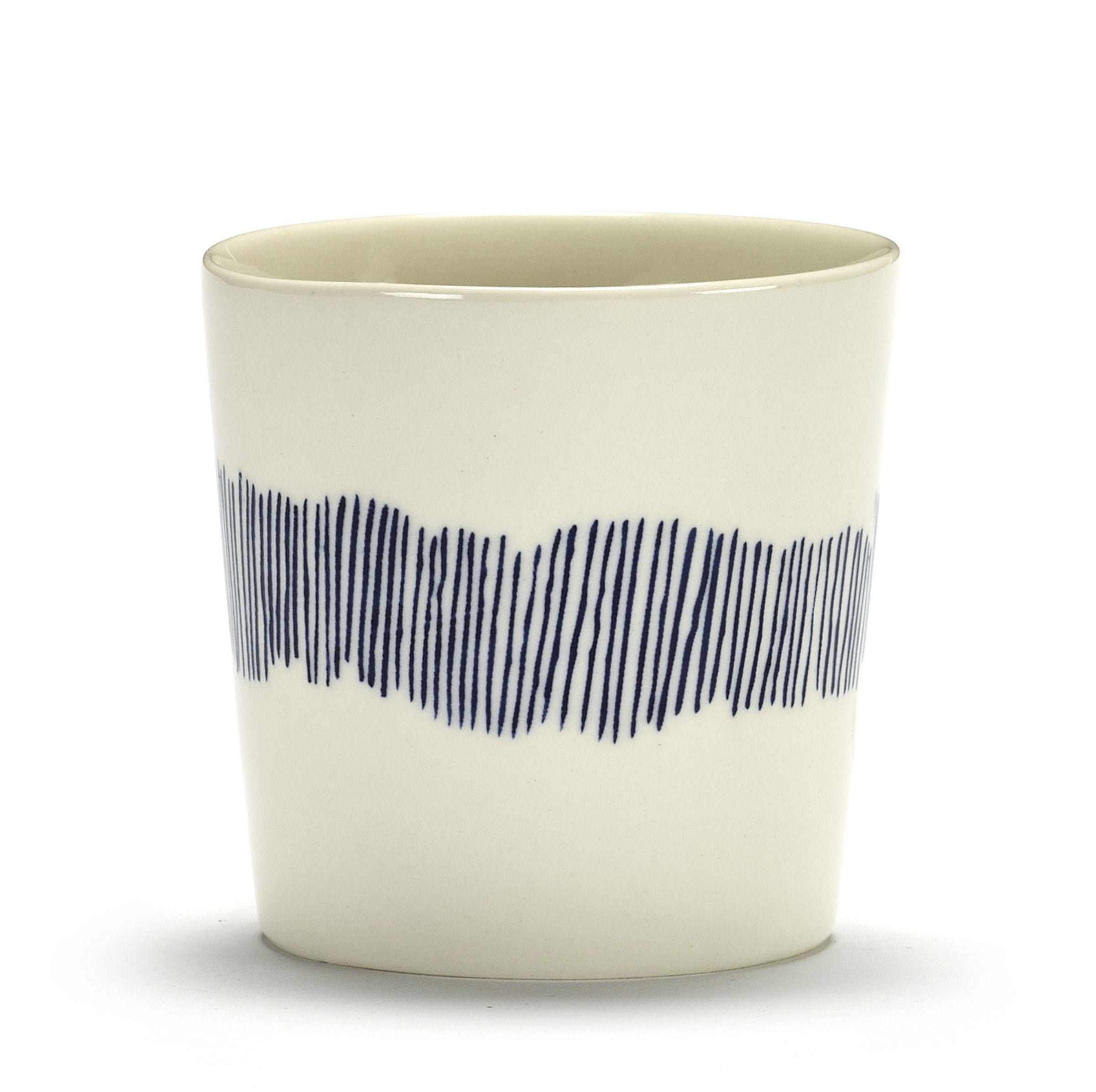 Feast Coffee Cup White Stripes Blue - Set of 4